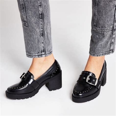 chunky loafers heels